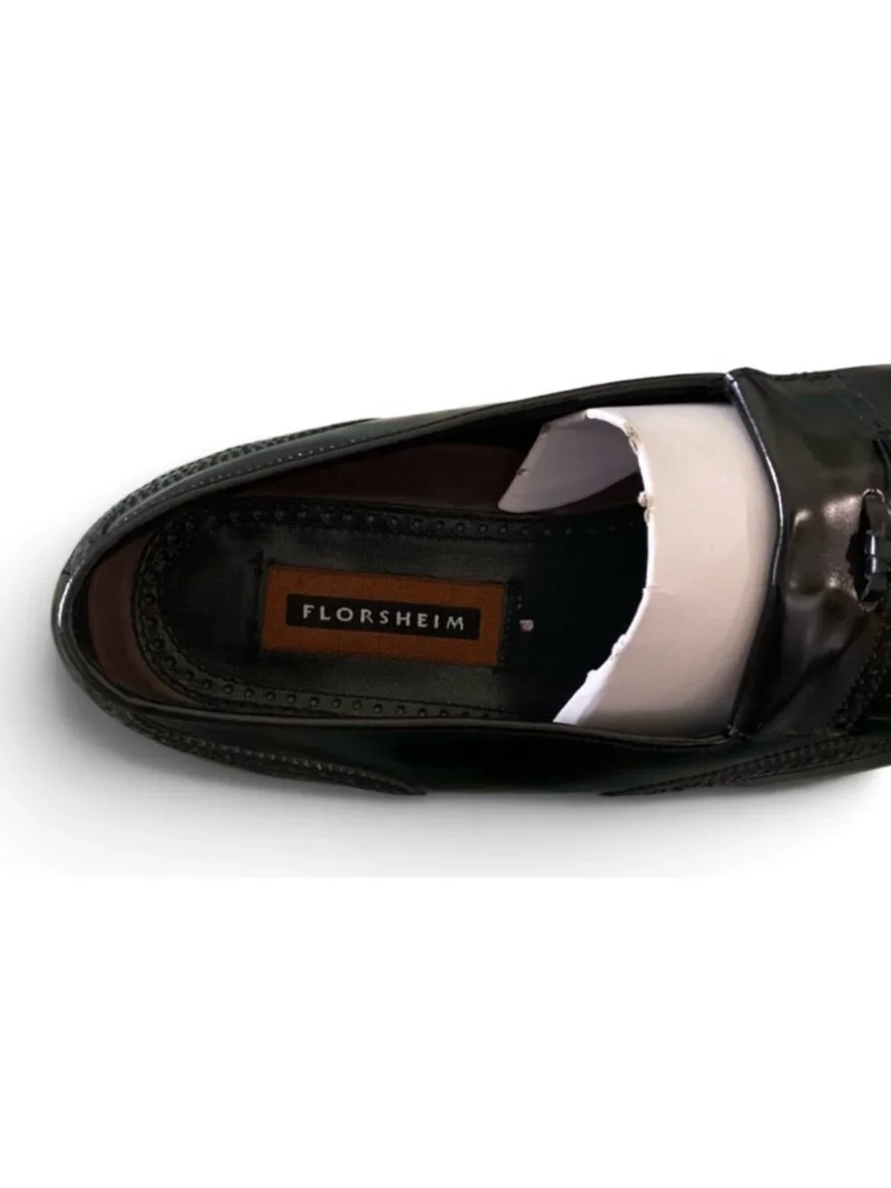 Florsheim Men’s Leather Lexingon Wingtip Tassel Slip On Dress Shoes Sz 11.5 Blk